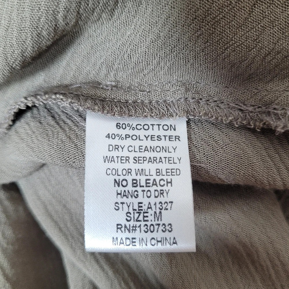 Umgee Taupe and Tasseled Hankerchief Dress sz M - Picture 6 of 8